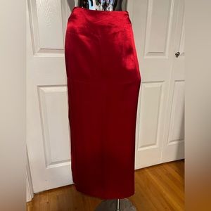 Red Satin Skirt